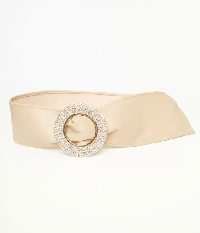 1960s Nude and Silver Rhinestone Buckle Belt Accessories Unique Vintage Belts