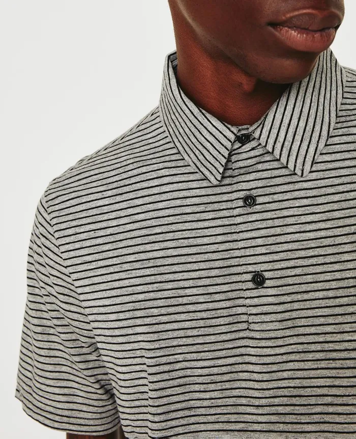 AG Jeans Bryce Polo Heather Greytrue Black Men Polos AG Jeans Bryce Polo Heather Greytrue Black Men Polos