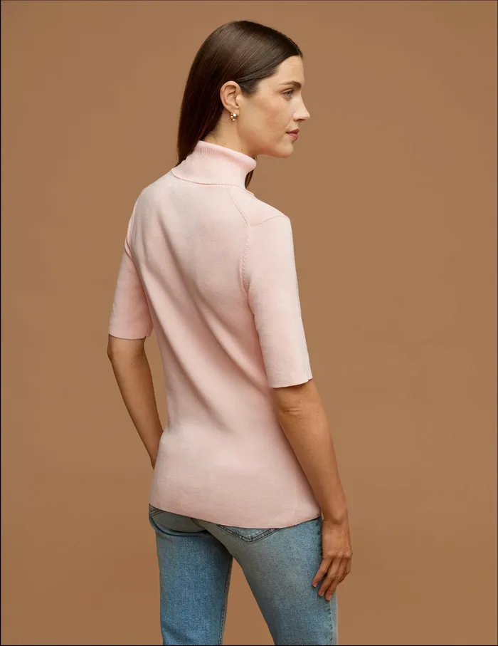 Anne Klein Half Sleeve Turtleneck Cherry Blossom Women Clothing