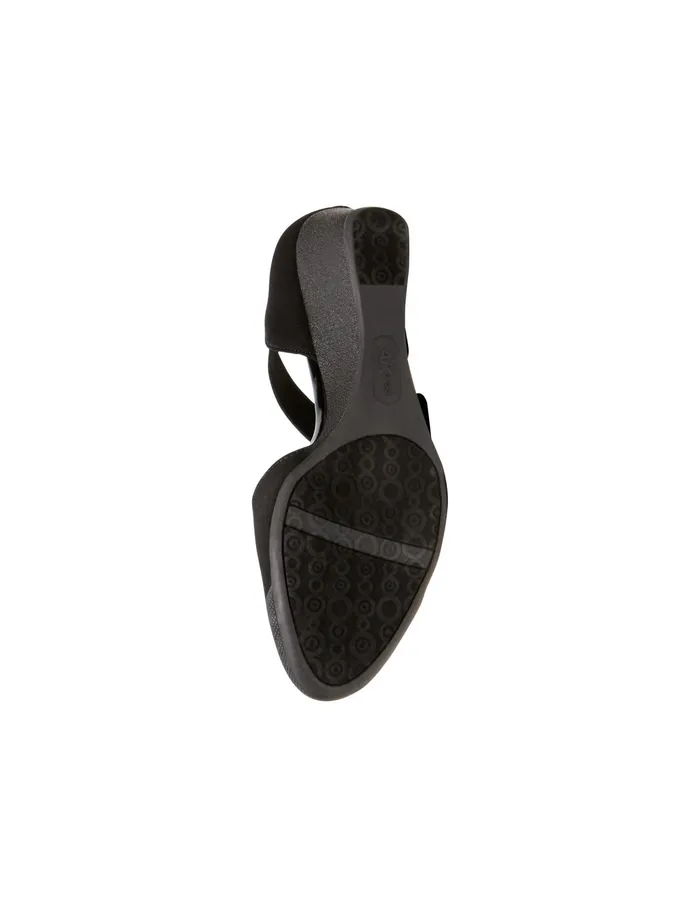 Anne Klein Tara Strap D039Orsay Wedge Black Multi Fabric Women Shoes