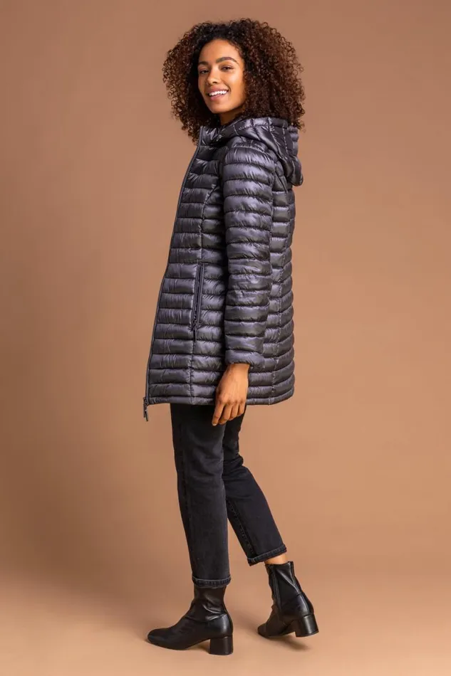 Ash Longline ZipThrough Padded Coat Women Roman Coats
