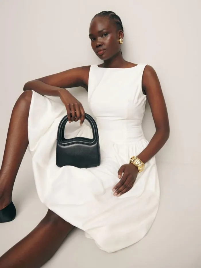 Bags The Reformation Mini Luciana Frame Handle Black Leather