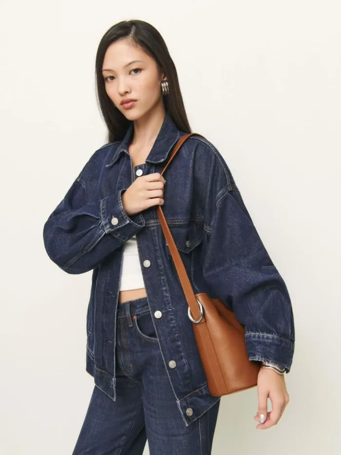 Bags The Reformation Seleena Small Bucket Bag Lido Leather