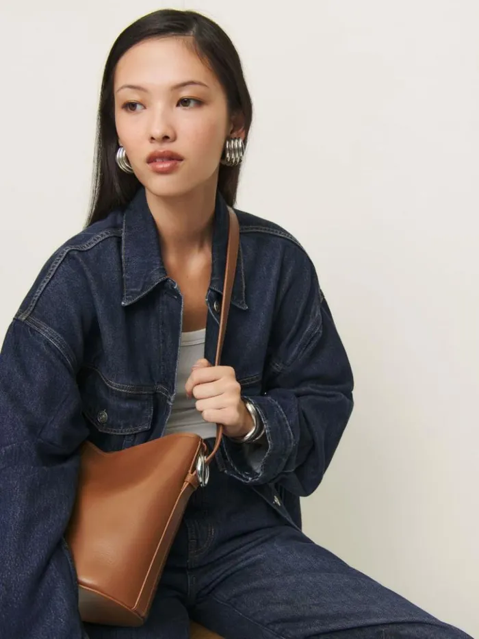 Bags The Reformation Seleena Small Bucket Bag Lido Leather