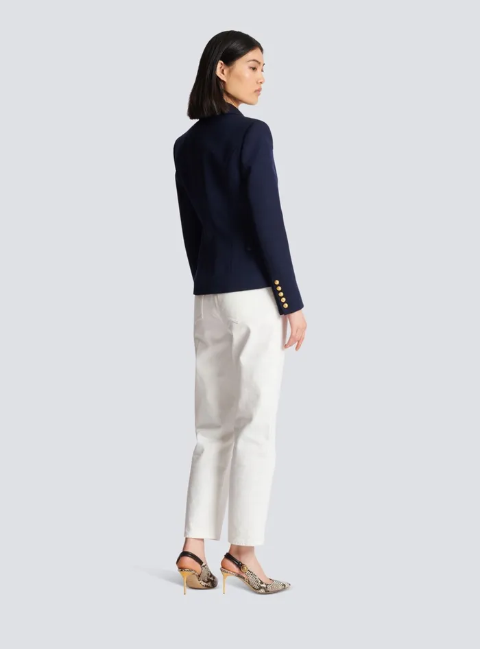 Balmain Jackets And Blazers Women Onebutton Wool Blazer Navy