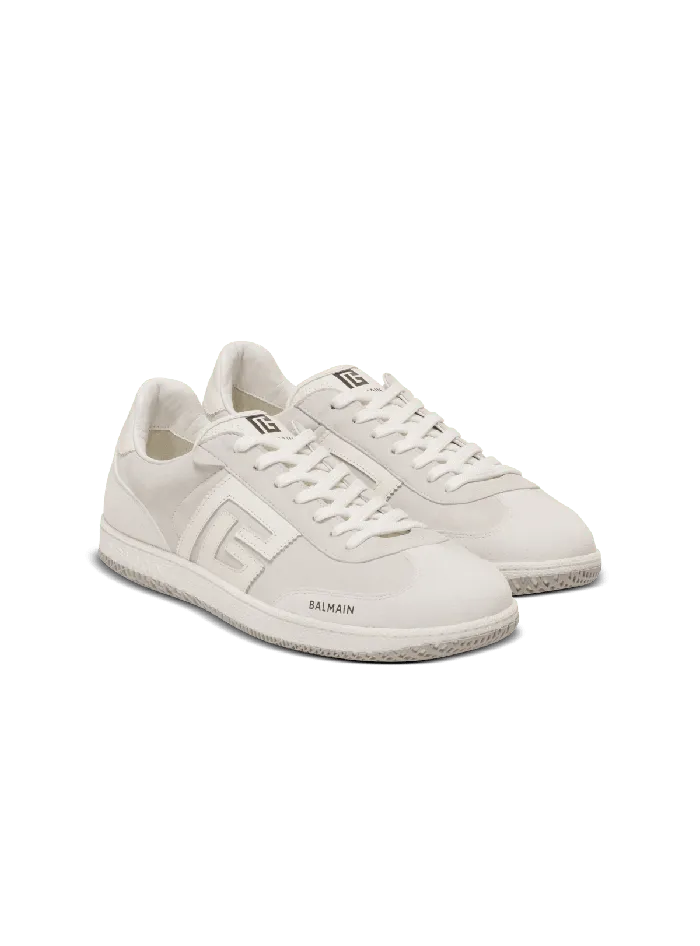 Balmain Sneakers Men Swan Sneakers In Calfskin And Suede White