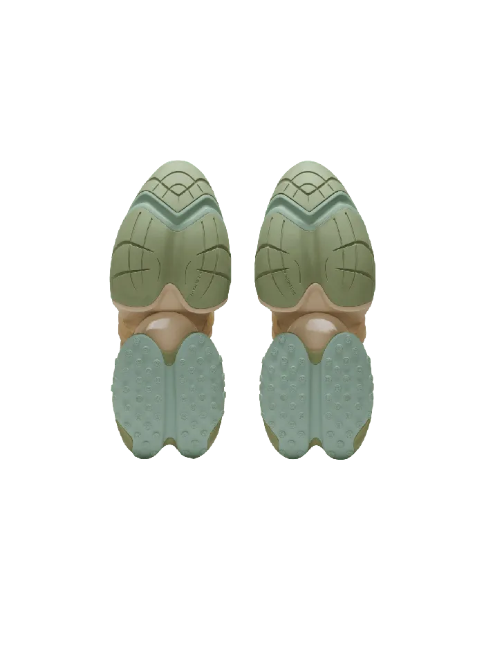Balmain Sneakers Women Unicorn Trainers In Neoprene And Calfskin Green