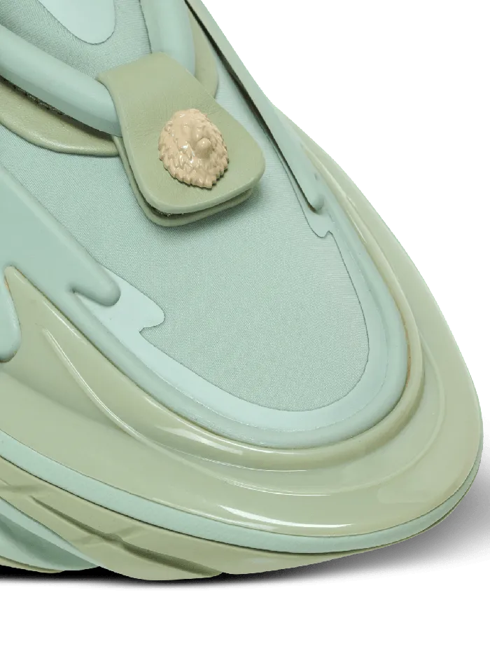 Balmain Sneakers Women Unicorn Trainers In Neoprene And Calfskin Green