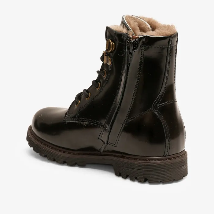 bisgaardshoes maia lamb black polido Black KIDS Winter boots