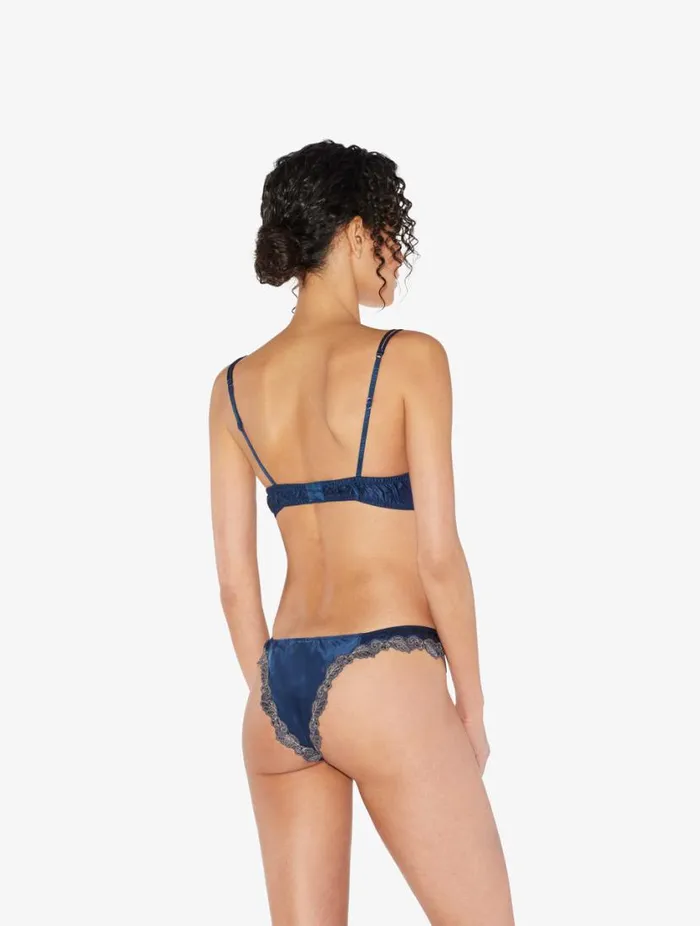 Blue Silk Triangle Bra With Frastaglio Lingerie La Perla Triangle