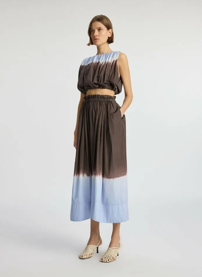 Bottoms Women ALC Gina Dip Dye Midi Skirt Sky Bluefudge Bottoms Women ALC Gina Dip Dye Midi Skirt Sky Bluefudge