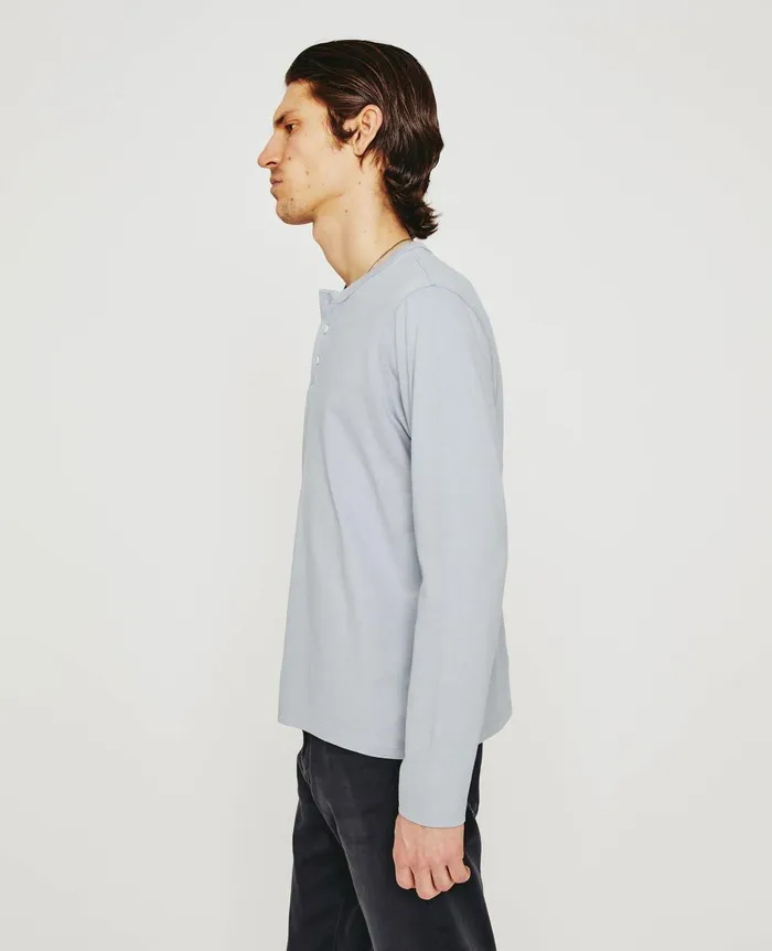Bryce Long Sleeve Henley White Sands Men AG Jeans Tees