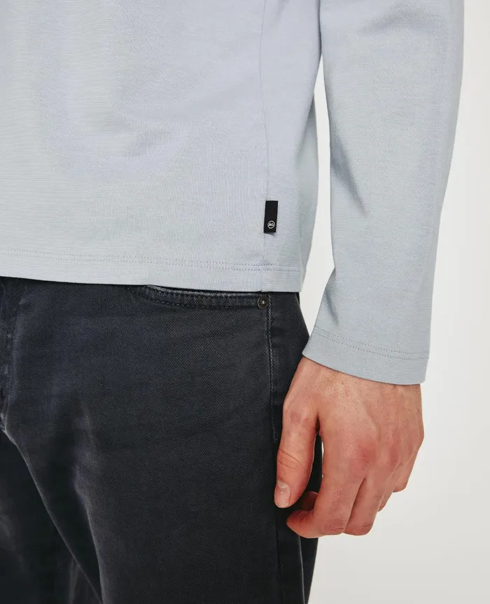 Bryce Long Sleeve Henley White Sands Men AG Jeans Tees