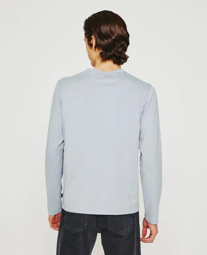 Bryce Long Sleeve Henley White Sands Men AG Jeans Tees