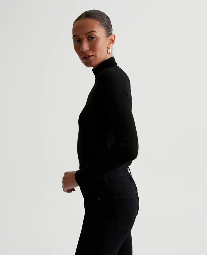 Chels Turtleneck True Black Women AG Jeans Tops and Shirts Chels Turtleneck True Black Women AG Jeans Tops and Shirts