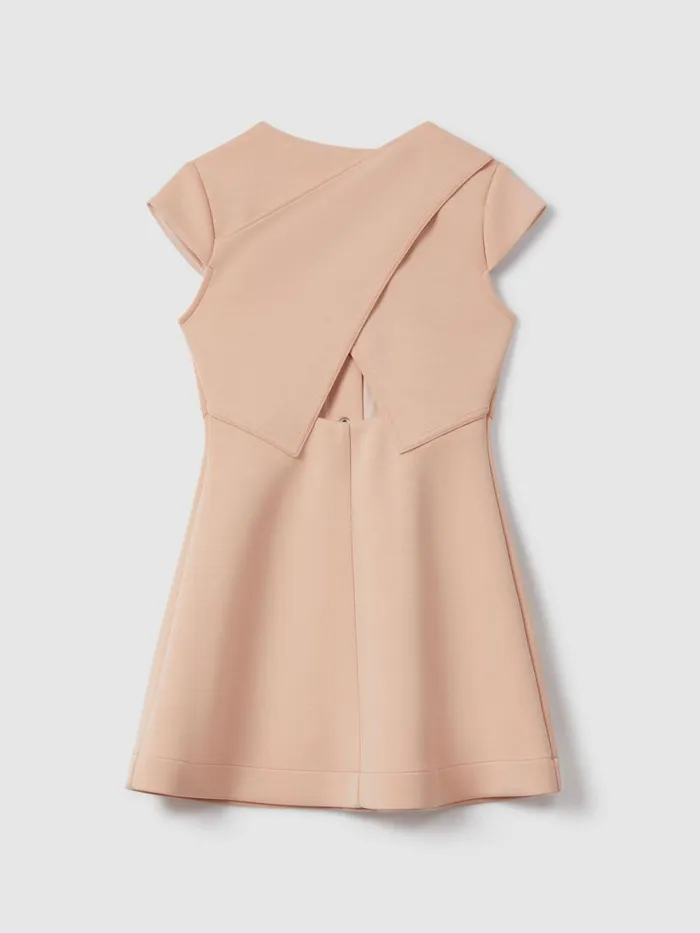 Children Reiss Dresses Clover Scuba CrossBack Dress Pink