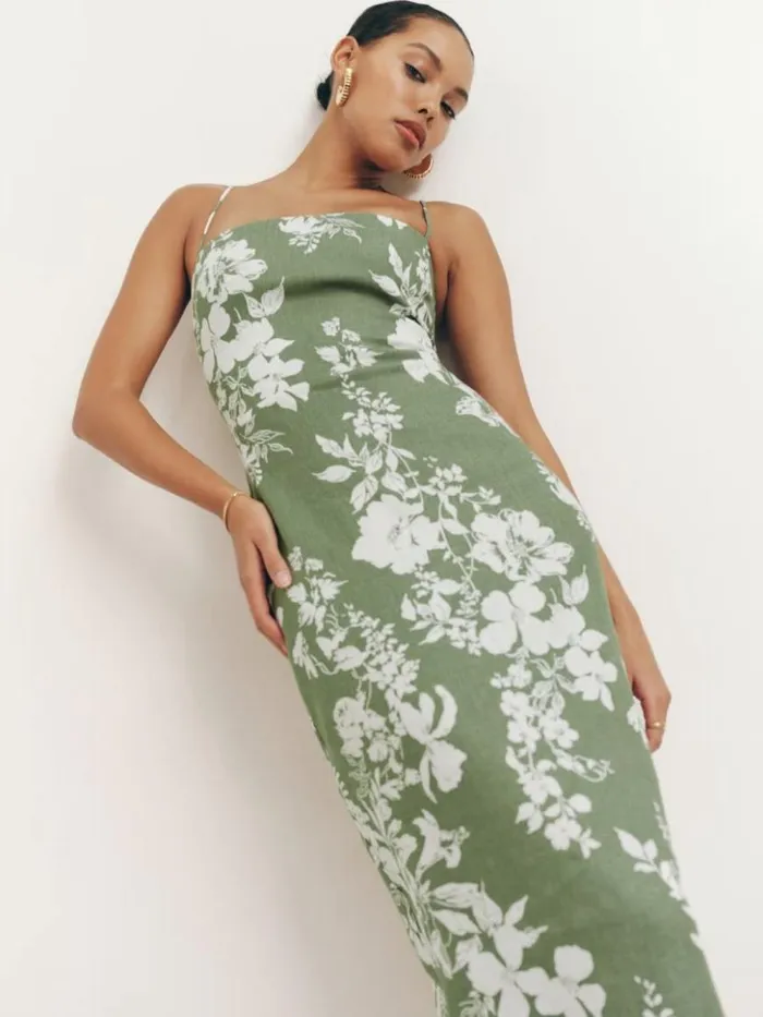 Clothing The Reformation Frankie Linen Dress Willow