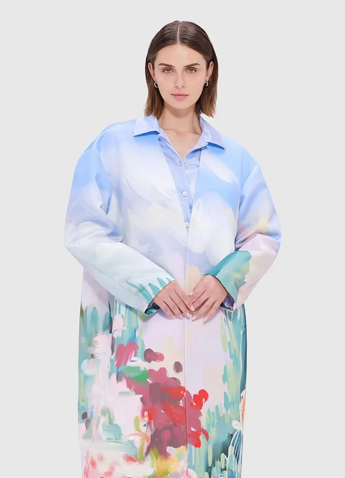 Coats and Jackets Women LEO LIN Zina Cocoon Coat 8211 Jardin Print