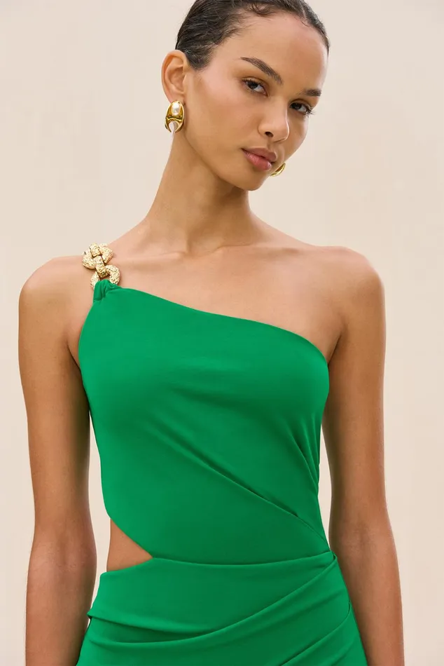 Cult Gaia Cobie Gown Malachite Women Dresses