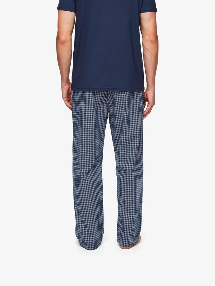Derek Rose Lounge Pants Braemar 32 Brushed Cotton Navy Men Lounge Pants