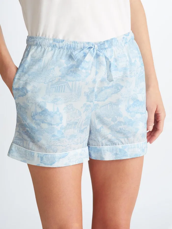 Derek Rose Lounge Shorts Ledbury 77 Cotton Batiste White Women Lounge Shorts