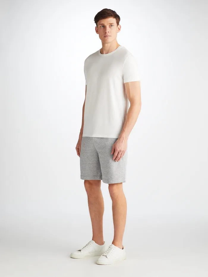 Derek Rose Sweat Shorts Quinn Cotton Modal Silver Men Casual Shorts