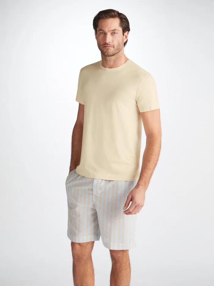 Derek Rose TShirt Basel Micro Modal Stretch Ecru Men Short Sleeve TShirts