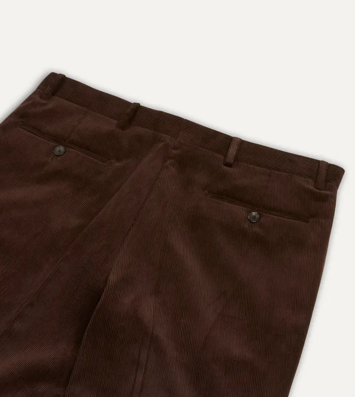 Drake039s Brown MidWale Corduroy Flat Front Trouser Men Trousers