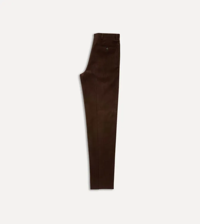 Drake039s Brown MidWale Corduroy Flat Front Trouser Men Trousers