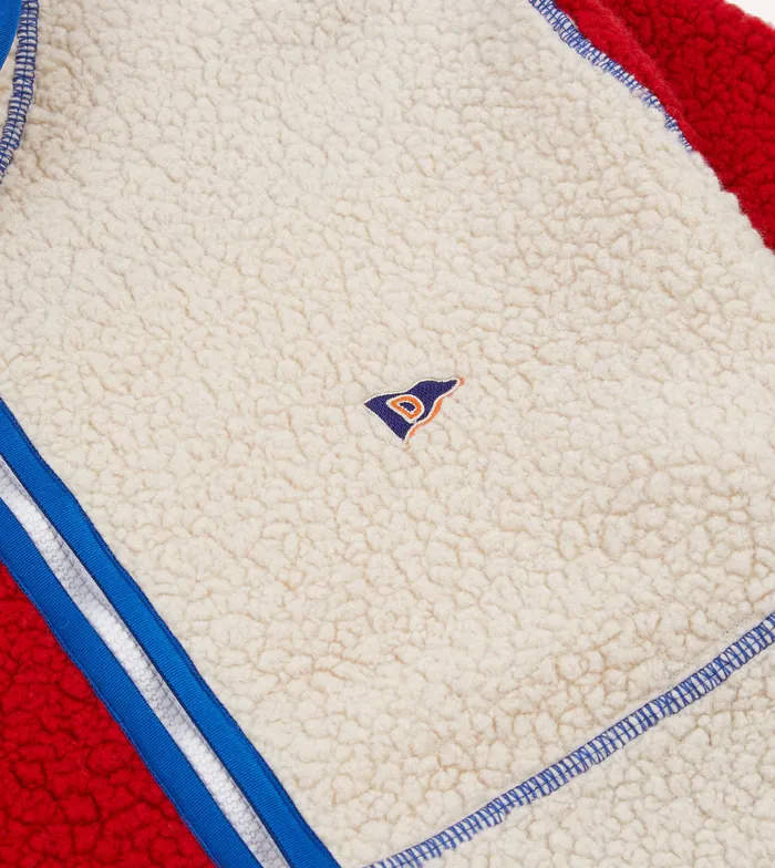 Drake039s Ecru And Red Boucle Wool HalfZip Fleece Jacket Men Fleeces