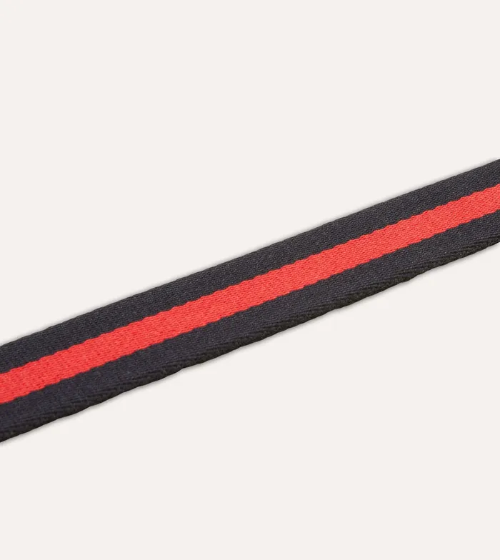 Drake039s Navy And Red Stripe Webbing And Leather Belt With Brass Buckle Men Belts