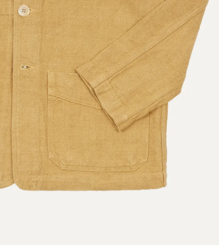 Drake039s Sand Linen FivePocket Chore Jacket Men Coats and Jackets