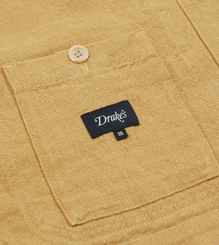 Drake039s Sand Linen FivePocket Chore Jacket Men Coats and Jackets