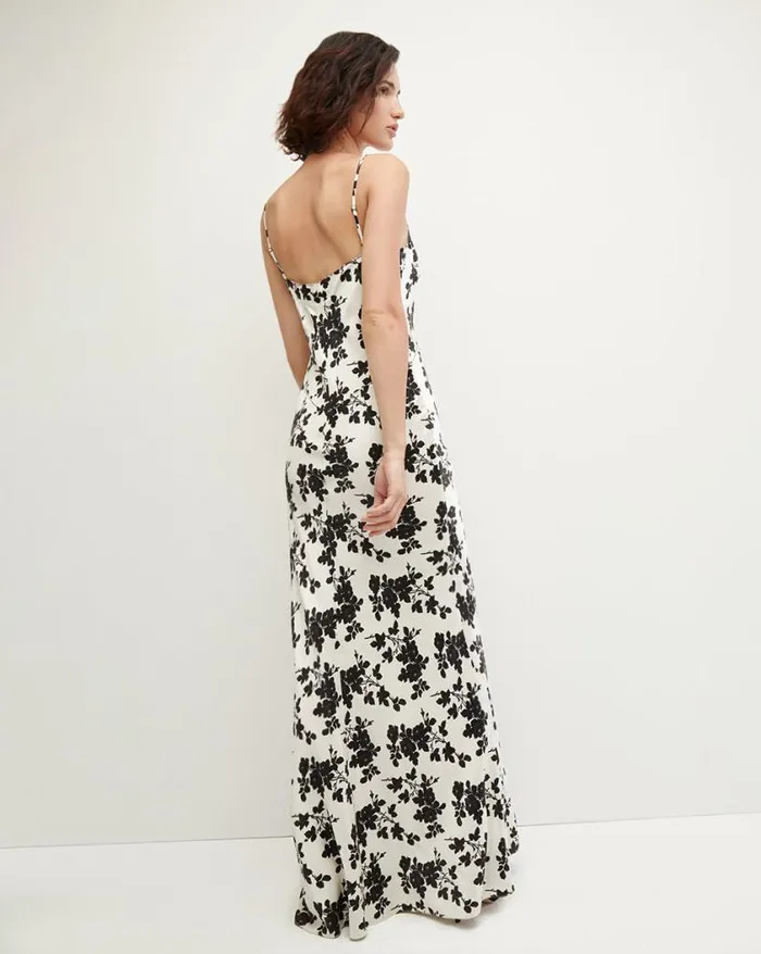 Dresses Shop Veronica Beard Hamina StretchSilk Floral Charmeuse Dress Ivoryblack