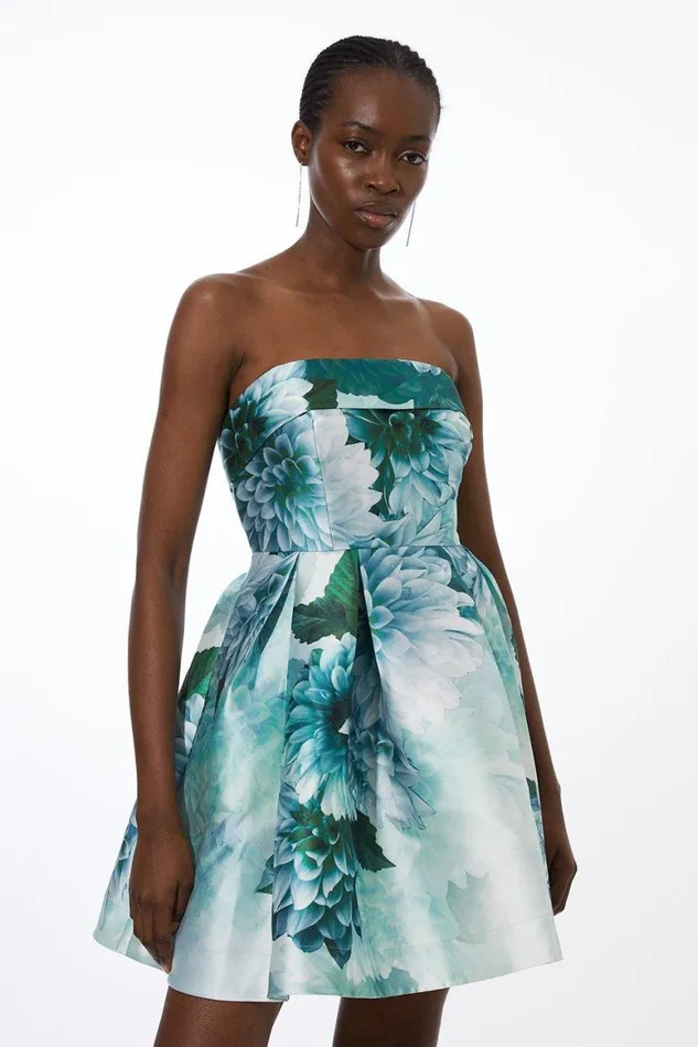 Dresses Women Karen Millen Garden Floral Mini Prom Dress Green