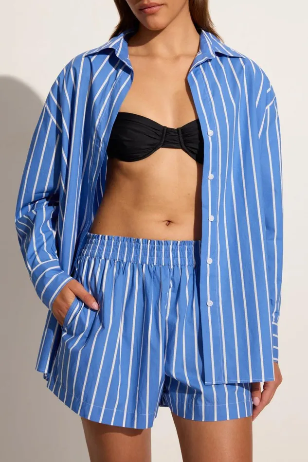 Faithfull The Brand Skirts and Shorts Elva Short Adia Stripe Ocean Blue 8211 Women Faithfull The Brand Skirts and Shorts Elva Short Adia Stripe Ocean Blue 8211 Women