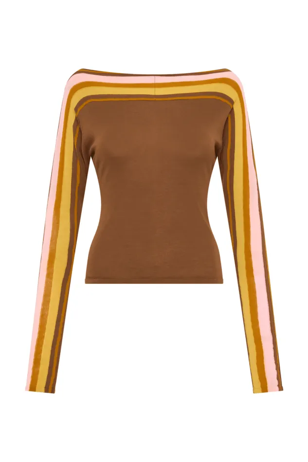 Faithfull The Brand Tops Citara Long Sleeve Top Cocoa 8211 Women Faithfull The Brand Tops Citara Long Sleeve Top Cocoa 8211 Women