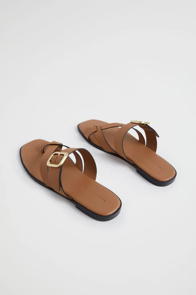 Flats Woman Seed Heritage Sutton Buckle Slide Caramel