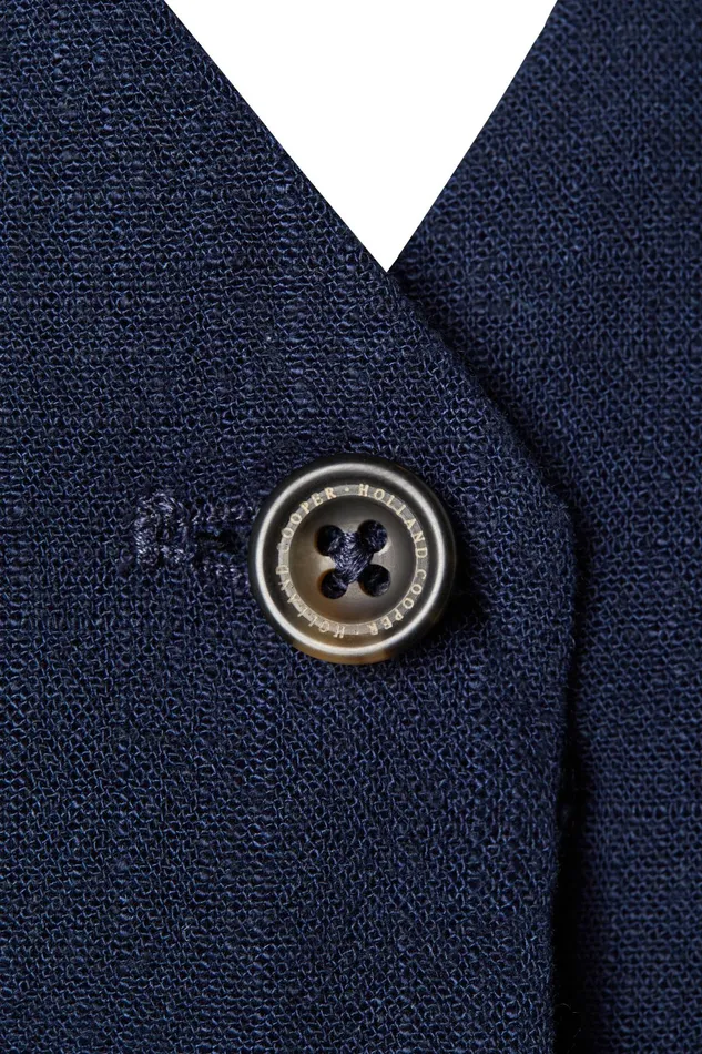 Holland Cooper Hampton Waistcoat Navy Linen Women Tailoring Holland Cooper Hampton Waistcoat Navy Linen Women Tailoring