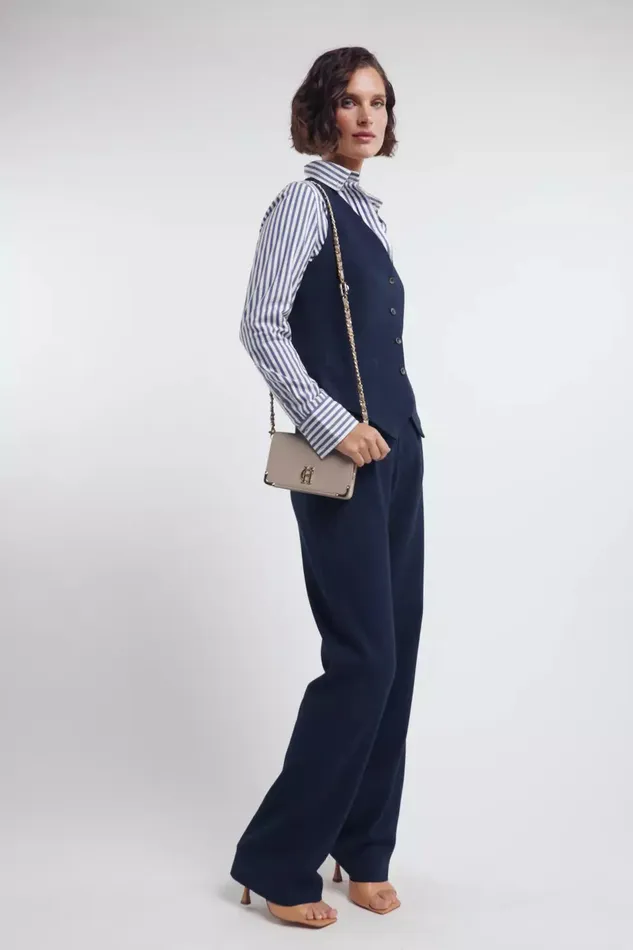Holland Cooper Hampton Waistcoat Navy Linen Women Tailoring Holland Cooper Hampton Waistcoat Navy Linen Women Tailoring