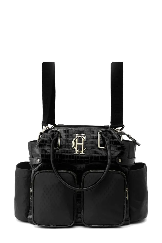 Holland Cooper Thames Changing Bag Black Monogram Women Baby Changing Bags