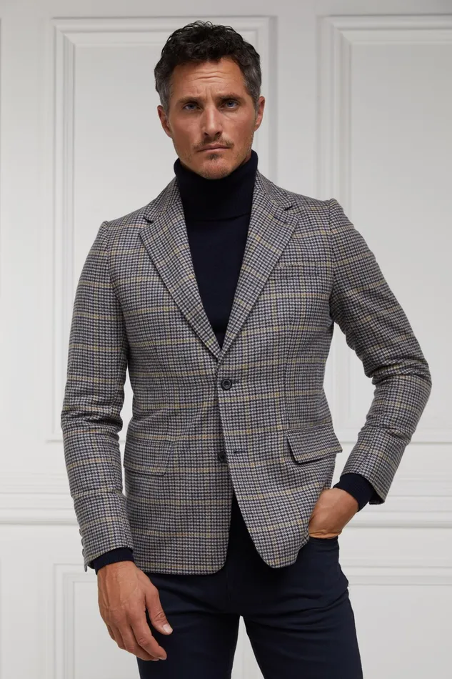 Holland Cooper The Single Breasted Blazer Prince Of Wales Navy Men Blazers Holland Cooper The Single Breasted Blazer Prince Of Wales Navy Men Blazers