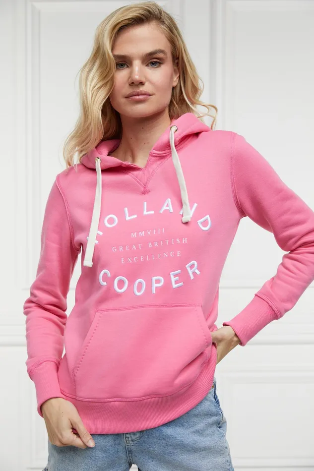 Holland Cooper Varsity Hoodie Peony Pink Women Hoodies