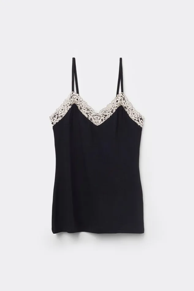 Intimissimi Camisoles Tank Tops Women Pretty Flowers Modal Top Multicolor 9887 8211 Blackivory