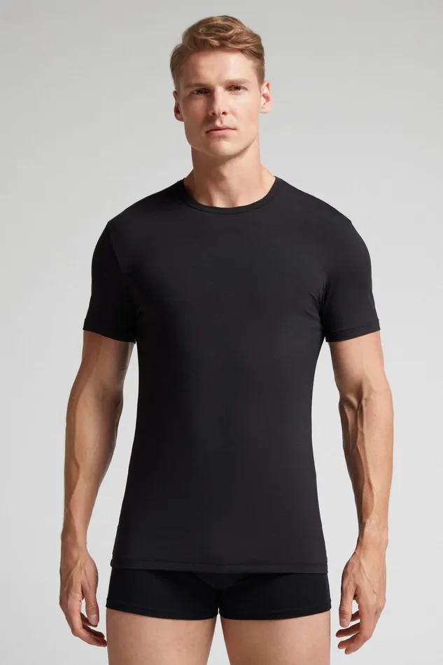 Intimissimi TShirts Polos Men Microfiber TShirt Black 019 8211 Black