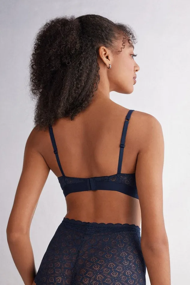 Intimissimi Triangle Women Emma Triangle Bra In Lace Blue 1467 8211 Intense Blue
