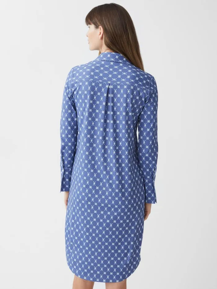 JMcLaughlin Cagney Dress In Sussex Interlock Dark Blueblue Women Dresses JMcLaughlin Cagney Dress In Sussex Interlock Dark Blueblue Women Dresses