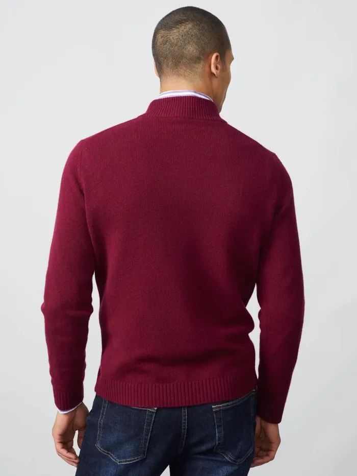 JMcLaughlin Tate Cashmere Sweater Heather Wine Men Sweaters JMcLaughlin Tate Cashmere Sweater Heather Wine Men Sweaters