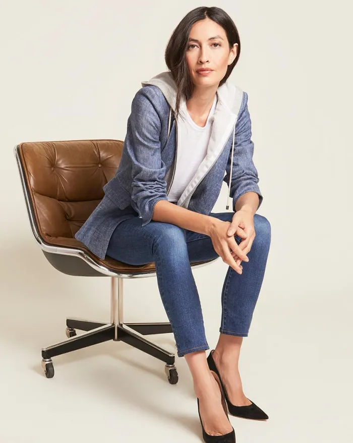 Jackets and Outerwear ShopJackets Veronica Beard Upcollar Dickey Jacket Blue