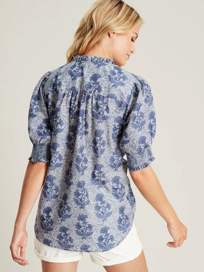 Joules Shirts and Blouses Blue Pleated Bib Blouse 8211 Women